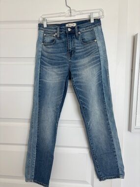 Madewell Cruiser Two-Tone Denim Straight Leg Jeans
